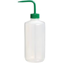 Nalgene 2422-4500 LDPE Green Narrow-Mouth Wash Bottle, 500mL Capacity, 28mm Polypropylene Screw Closure (Pack of 6)