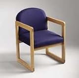 Classic Contemporary Wood Guest Chair- Navy