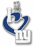 New York Giants "I Heart NY" Enamel Charm Sterling Silver