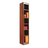 Narrow Profile Bookcase, Wood Veneer, 6-Shelf, 12 x 72, Medium Cherry