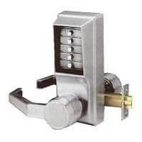 Kaba Ilco LL1011-26D Mechanical Pushbutton Combination Lock with Lever, Left Hand, No Key Override, Satin Chrome Finish