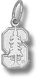 Stanford Cardinal Solid Sterling Silver ''S'' Tree 1/4'' Pendant