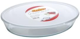 Lancaster Colony GD16662009 Medium Oval Roaster with White Plastic Lid, 3.4 qt, pk 6 st