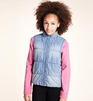 Girls Limited Pure Cotton Funnel Neck Denim Gilet