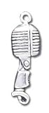 Microphone Solid Sterling Silver Charm