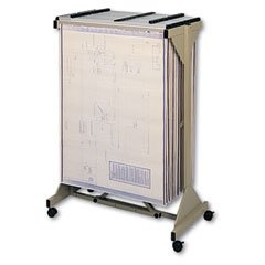 Safco Mobile Blueprint Plan Center - 4 x 2 Caster - Steel - 44 x 20.5 x 51 - Tropic Sand