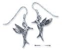 Sterling Silver Hummingbird In Flight Earrings French Wire