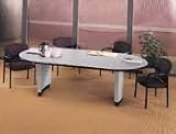 Oval Conference Table Base Components, 29h, Bourbon Cherry, Pair - Sold By the Pair
