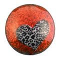 Heart Animal Print Red Dazzle Antenna Ball Topper