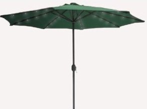 Bonnevie 9' Solar Powered Umbrella, Hunter Green