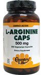 Country Life L-Arginine 500 mg with B-6, Vegetarian Capsule,