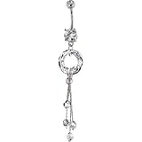 Handcrafted Genuine Swarovski® Modish Circular Cosmic Drop Belly Ring