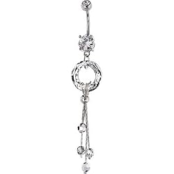 Handcrafted Crystal Modish Circular Cosmic Drop Belly Ring