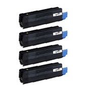 Toner Spot Combo Pack Compatible Okidata Toner for C5500n, C5800Ldn - 1 of B, C, M, Y (High Yield) On Sale