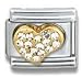Clearly Charming April Gold Diamond CZ Heart Birthstone Heart Italian Charm Bracelet Link
