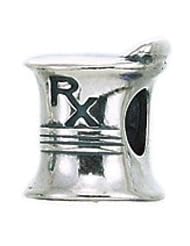 Genuine Zable (TM) Product. 925 Sterling Silver Rx Mortar & Pestle Charm. 100% Satisfaction Guaranteed.