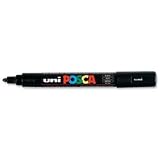 Brand New. uni Posca PC5M Marker Medium Tip Line Width 1.8-2.5mm Black Ref 9002100 [Pack 12]