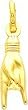 14K Gold Mano Cornuto Hand Sign Charm