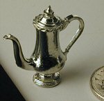 Miniature Coffee Pot in Polished Pewter by Warwick Miniatures