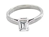 0.30 Carat H/I1 Emerald Certified Diamond Solitaire Engagement Ring in 18ct Solid White Gold