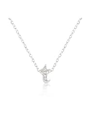 Micro-Pave Initial T Pendant Necklace