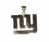 New York Giants Giant 1 3/4" W x 1 1/4" H "NY" Pendant - 14KT Gold Jewelry