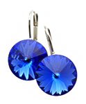 L. Erickson Rivoli Swarovski Earrings - Sapphire Swarovski