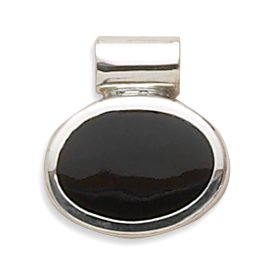 Oval Inlay Imitation Black Onyx Pendant by West Coast Jewelry