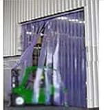 IMAGE OF CCI-Industries Strip Door flexible transparent pick vinyl plastic air curtain 100''W x 120''H with (12) 12''W x .120'' thick strips 66% overlap includes QM - Quick Mount Hardware