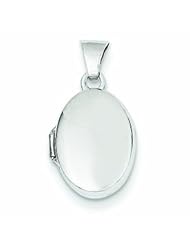 Genuine 14K White Gold Wg 13mm Oval Plain Assembled Locket 0.5 Grams Of Gold 100% Satisfaction Guaranteed.