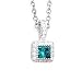 14K Princess Cut Blue & White Diamond Pendant