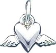 Sterling Silver Heart w/Wings Charm
