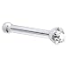 Jewelry : Solid 14KT White Gold 1.5mm Genuine Diamond Nose Bone - 18 Gauge