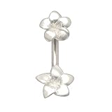 Bauchnabel-Piercing Schmuck Stecker 925er Silber Blume