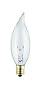 25 Watt Flame, Candelabra Base, 12 Volt, Clear
