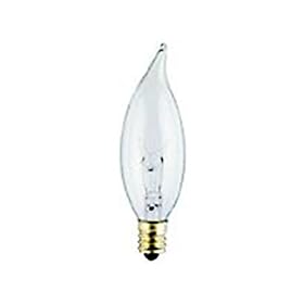 25 Watt Low Voltage Flame Tipped Incandescent Light Bulb, Candelabra Base, 12 Volt, Clear by Generic