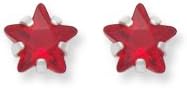Heather Needham, Sterling Silver Red Cubic Zirconia Star Stud. Size: 6mm