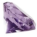 Lilac Crystal Cut Diamond Shaped Paperweight 80mm