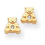14k Bchildrens Earrings With CZ Childrens Earrings