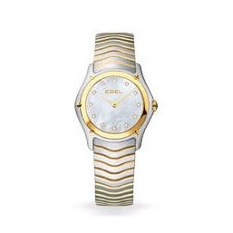 Ebel Watches Ebel Classic Lady Two - Tone Steel and 18k Gold with Diamond Hour Markers WoMens Watch