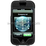 Apple iPhone Black Kickstand Leather Case with Belt Clip