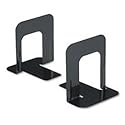 Standard Deluxe Metal Bookends, Nonskid Padded Base, Black Enamel
