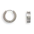 Brushed and Polished Stainless Steel Hoop Earrings