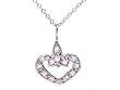 14k White Gold Mini Heart Diamond Pendant Necklace Ct.tw 0.15