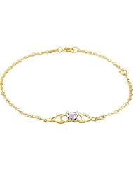 10K Yellow Butterfly Cz Birthstone Bracelet With Box Febuary Bracelet With Box