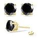 Black Diamond Studs 4 Ct in 18K Yellow Gold