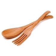 Berard Olive Wood Handcrafted Salad Server Set, Cross Design