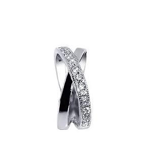 .925 Sterling Silver Cubic Zirconia Twin Band Ring