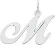 Sterling Silver Medium Script Initial M Charm
