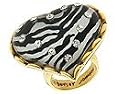 Betsey Johnson Box Zebra Lucite Heart Ring | Necklace Black/White